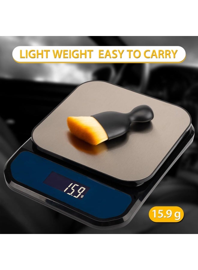 فرشاة تنظيف صالون السيارة، فرشاة تنظيف السيارة بشعيرات ناعمة، أداة تنظيف داخلية للسيارة لتنظيف السيارة من الداخل والخارج، من جلد سكايلايت، فرشاة غبار من امرولز، قطعتان (أسود) - Image 2